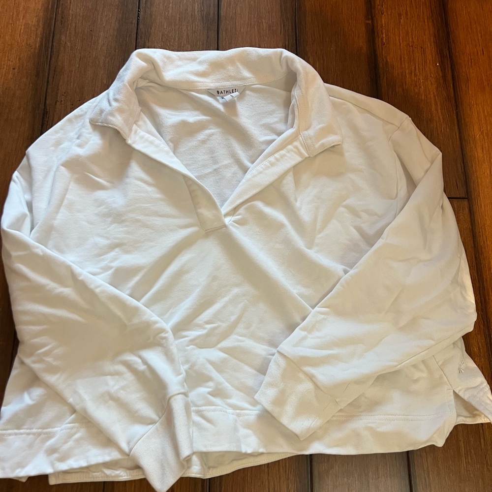 Retroterry Polo Sweatshirt in Bright White